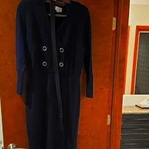 St John Collection Vintage Navy Blue Dress with Belt